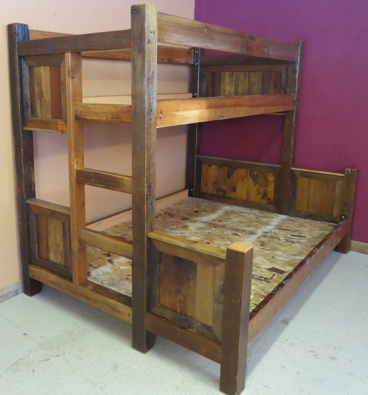 Barnwood Bunk Beds Twin Over Full, Rustic Bunk Beds
