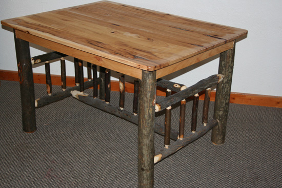 Rustic Hickory Wood Dining Table