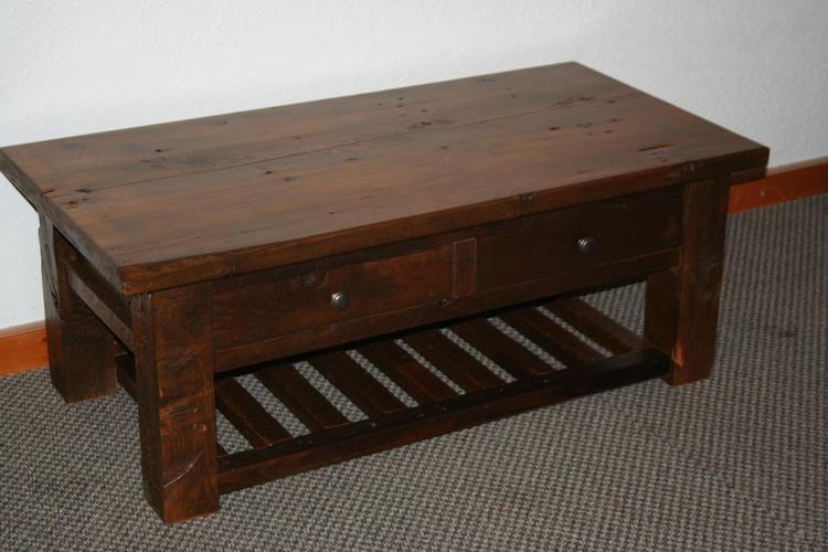 Brown Barnwood Coffee Table With, Custom Coffee Table With Storage