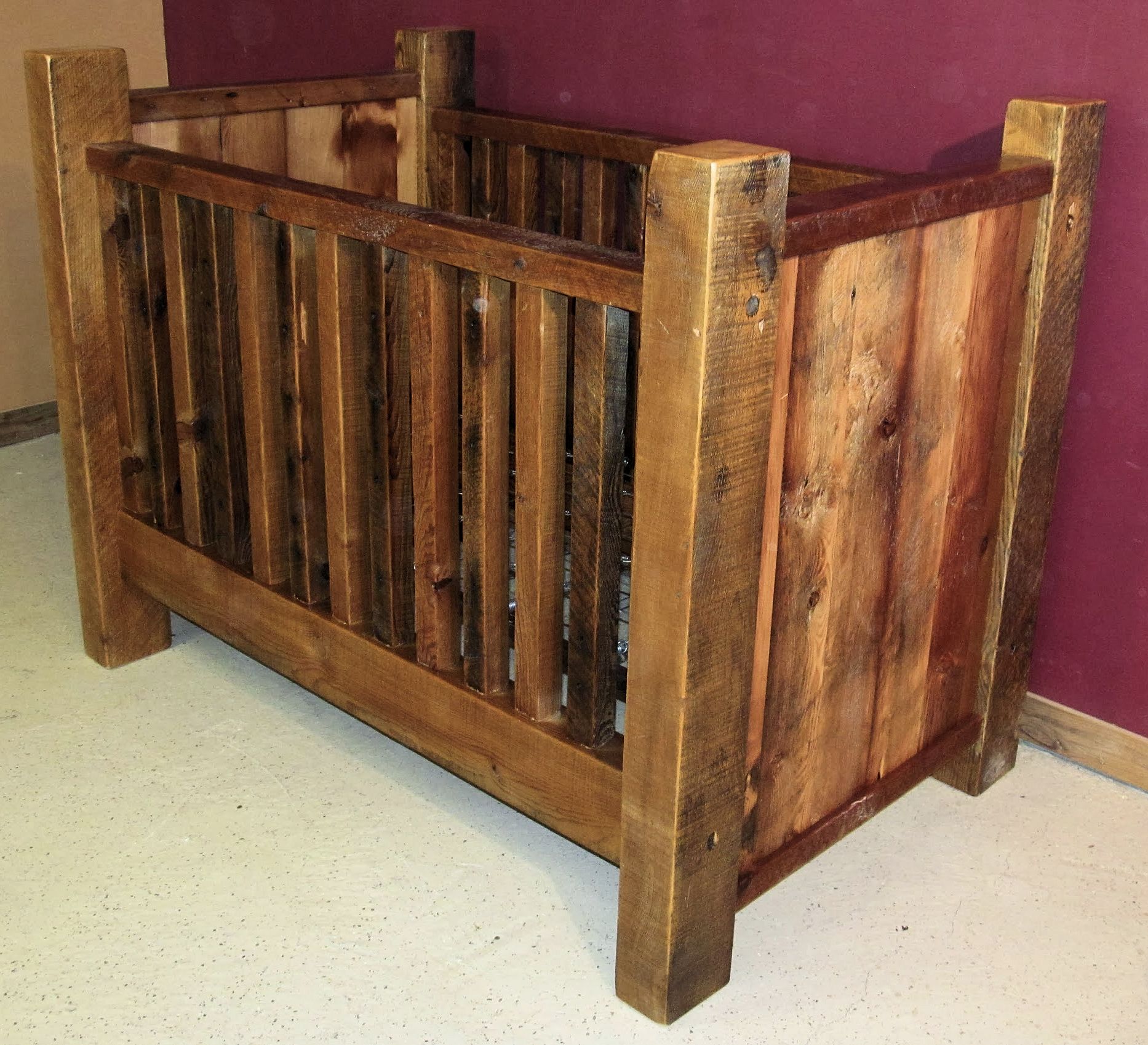 rustic wood crib