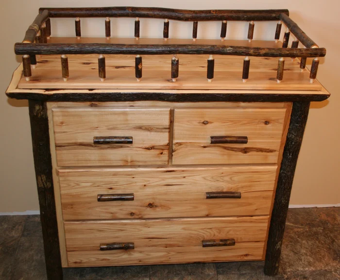 Hickory Baby Changing Table and Dresser | Vienna Woodworks