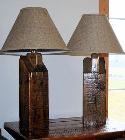 reclaimed wood table lamp