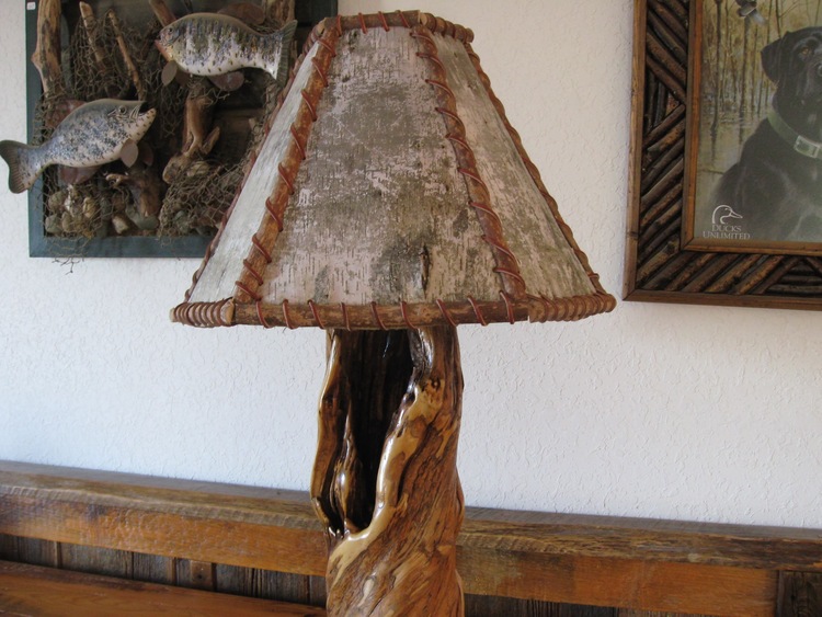 Rustic Birch Bark Lamp Shade For Table, Birch Bark Light Shade