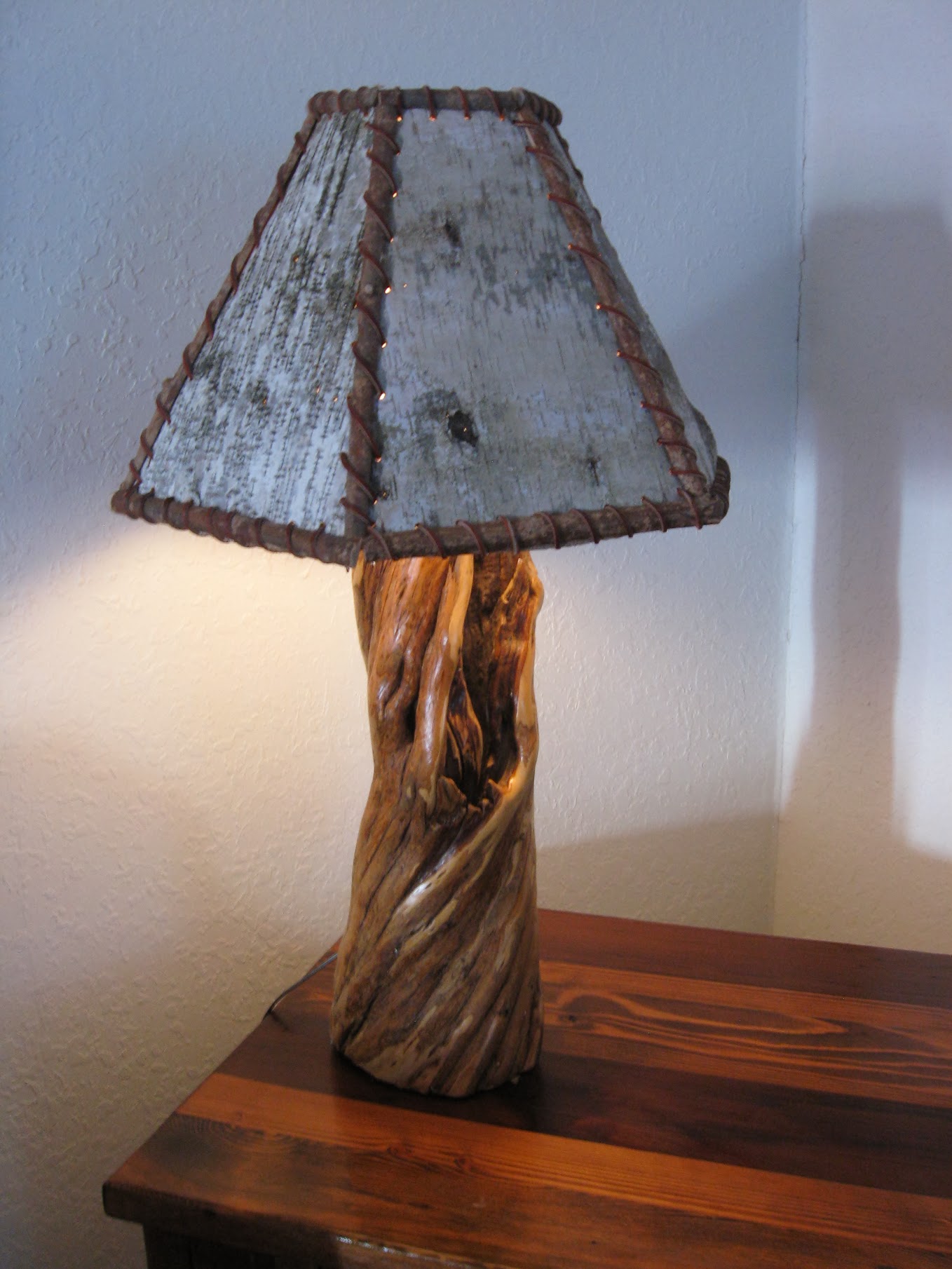 Rustic Birch Bark Lamp Shade for Table Lamps | Vienna Woodworks