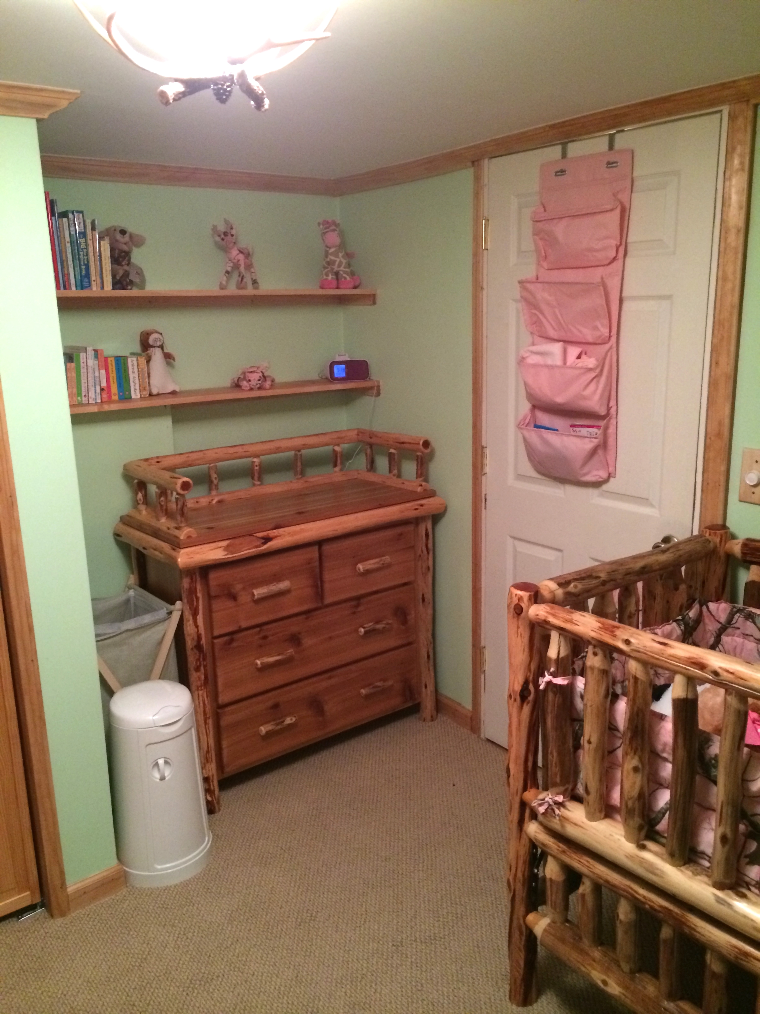 rustic crib with changing table