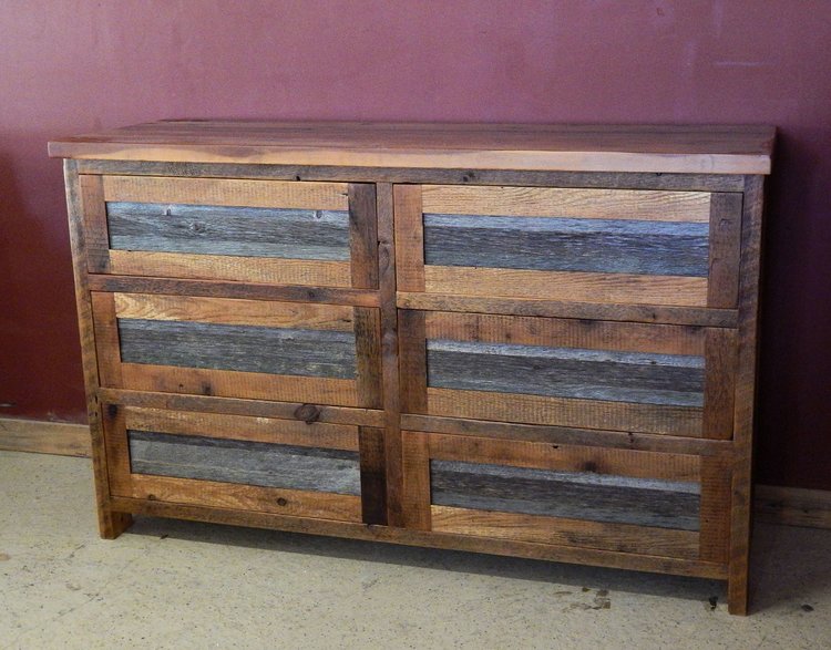 Gray And Brown Barn Wood Dresser, Gray Reclaimed Wood Dresser