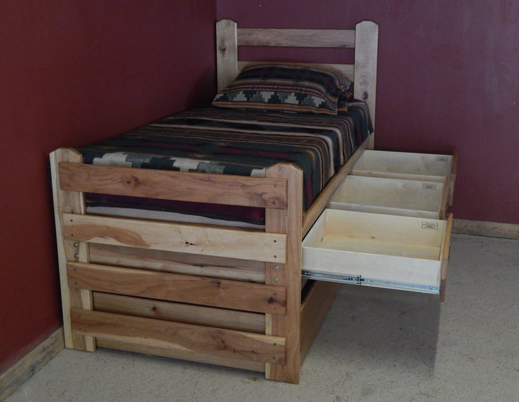 Rustic Hickory Trundle Bed Twin, Twin Trundle Bed Plans