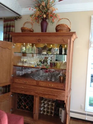 Red Oak Bar Cabinet Hide A Bar Barn Wood Furniture Rustic