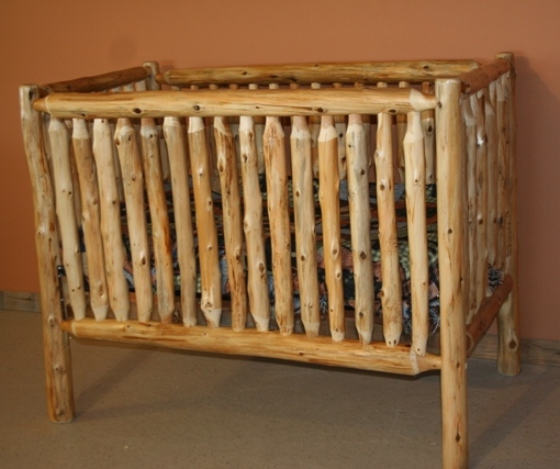 Cedar Log Baby Crib