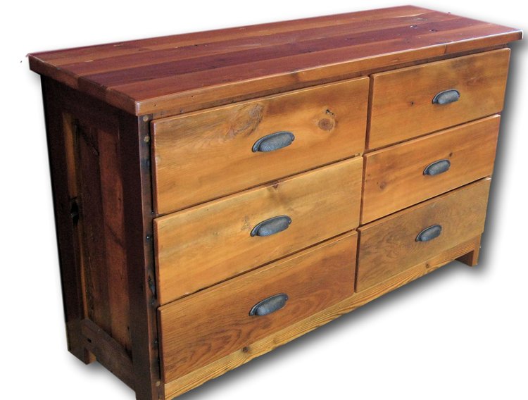Reclaimed Heart Pine 6 Drawer Wooden, Pine Wood Dresser