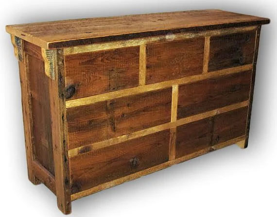 Heritage Barnwood Natural Wood 7 Drawer Chest Dresser