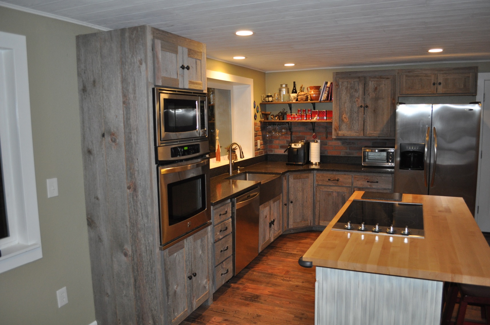 Weathered Gray Barnwood Kitchen Cabinets For Sale