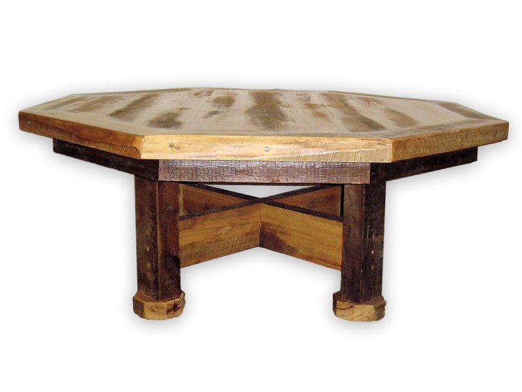 barnwood octagon dining table for sale vienna woodworks outdoor patio set with bench farmhouse