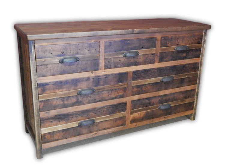 Barnwood Dresser 7 Drawer Decorative Barn Wood Furniture