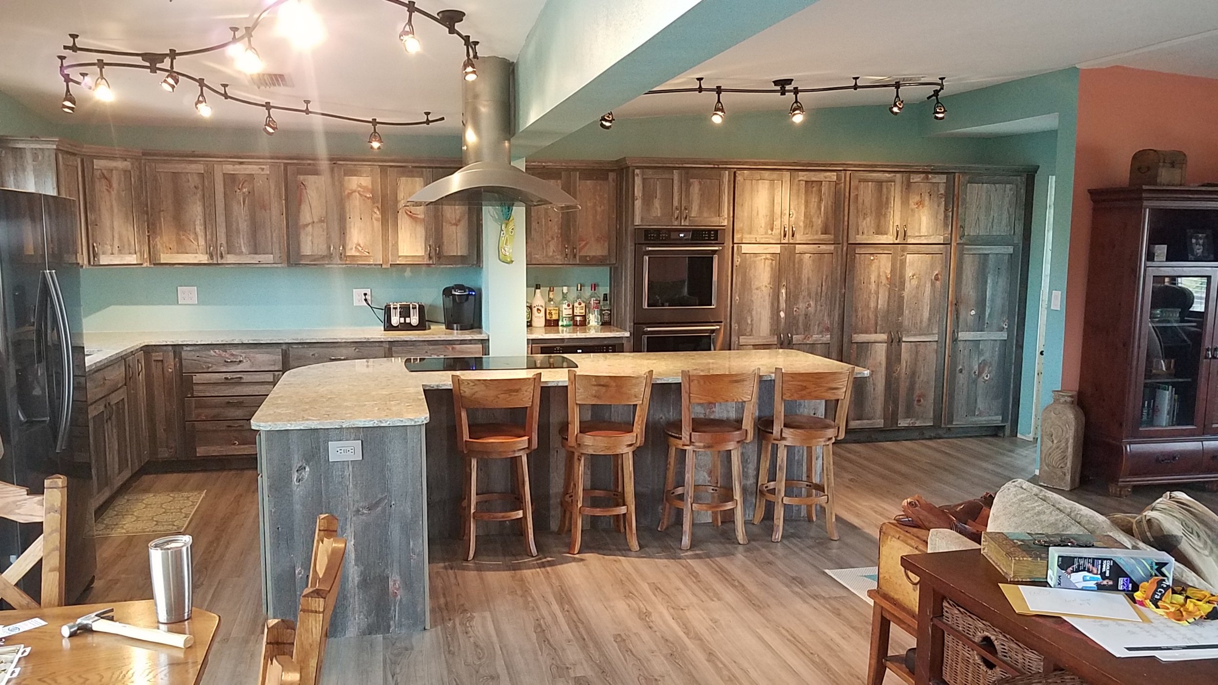 Weathered Gray Barnwood Kitchen Cabinets for Sale