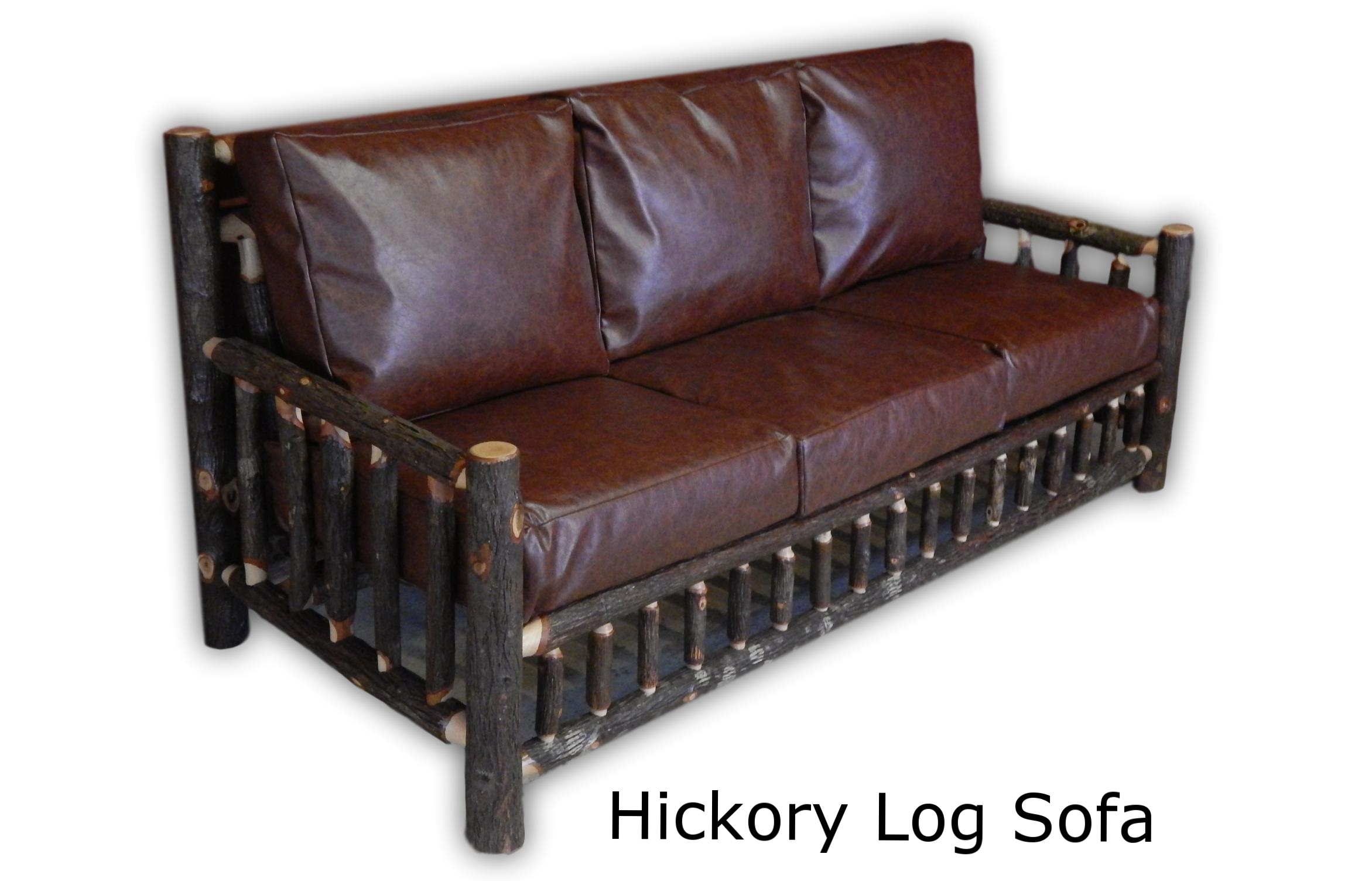 Hickory Log Sofa with Cushions