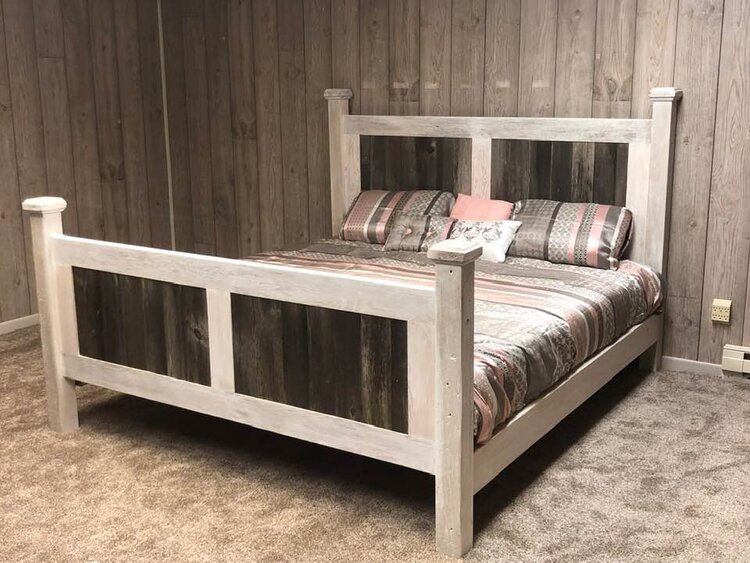 Whitewash Bed Barn Wood Furniture Rustic Barnwood And Log Furniture By Vienna Woodworks
