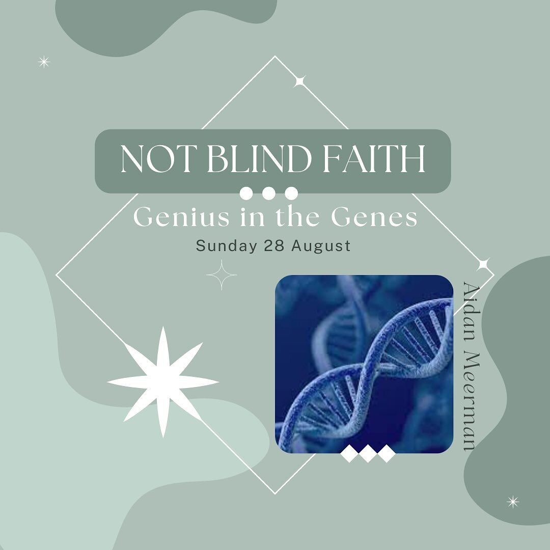 So looking forward to this morning! Aidan Meerman is joining us to our some awesome facts behind our faith 🤓🧬