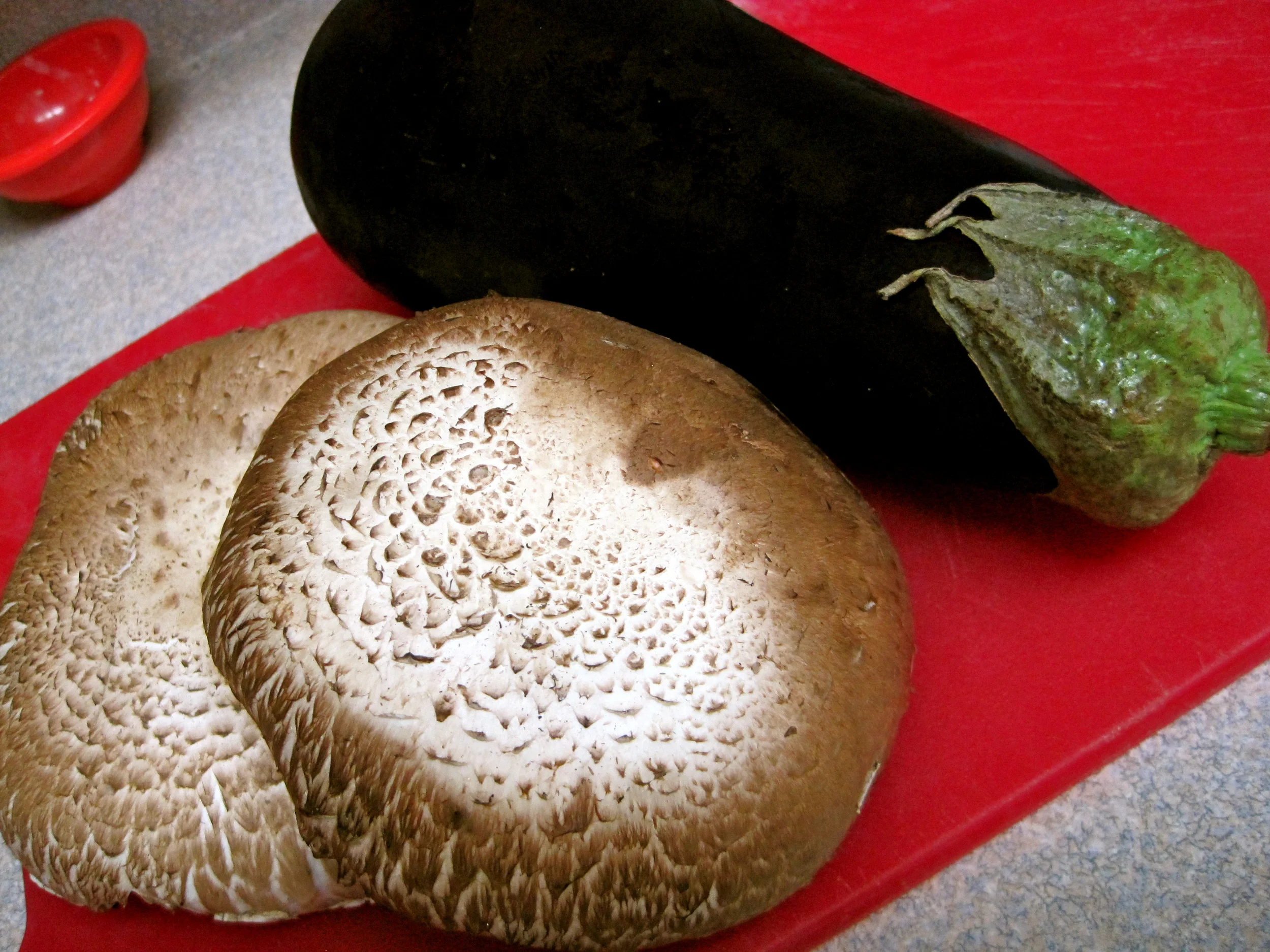 Quinoa with Balsamic Roasted Eggplant and Portobello Mushrooms