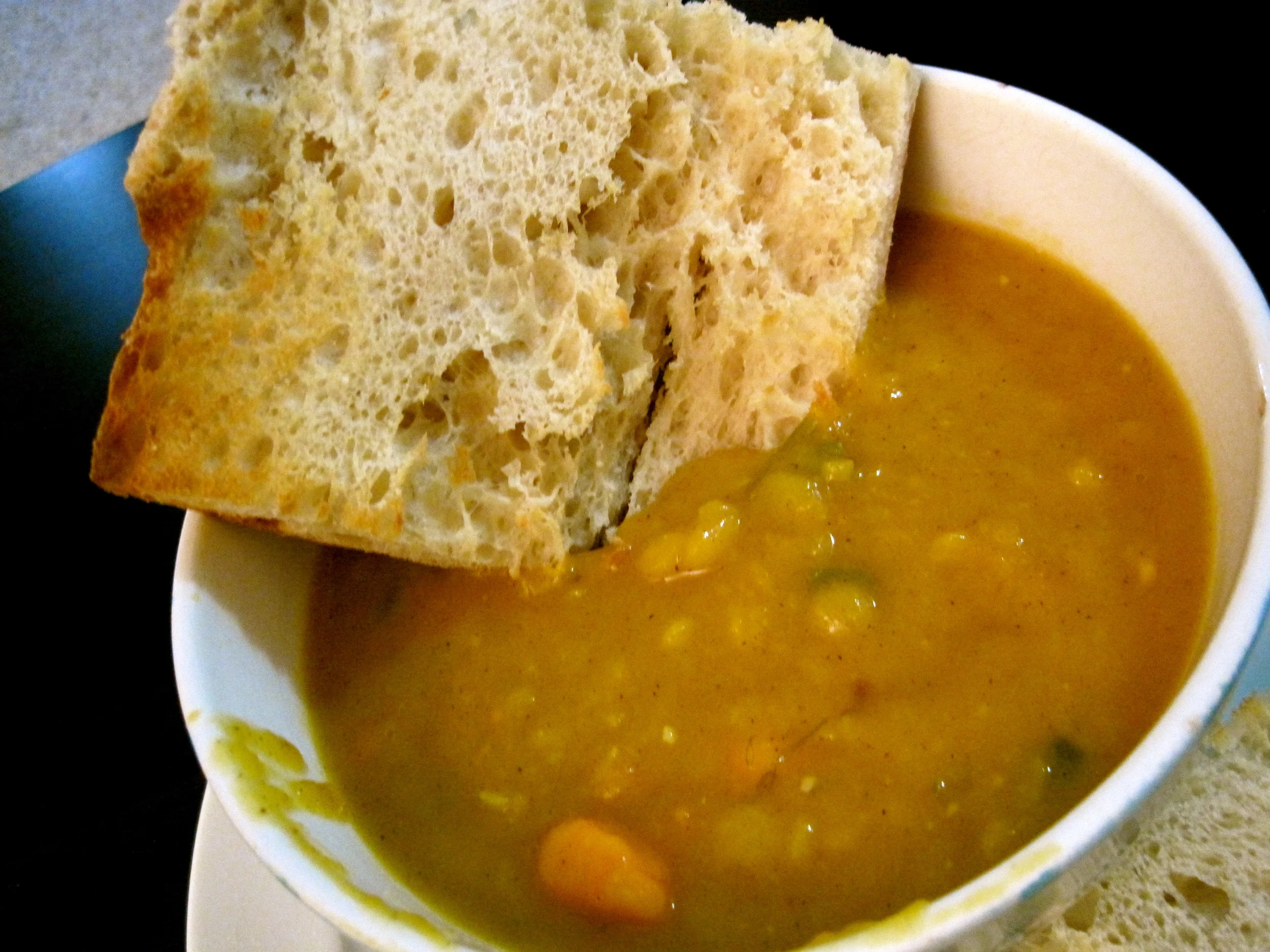 Sweet Potato Soup with Yellow Split Peas