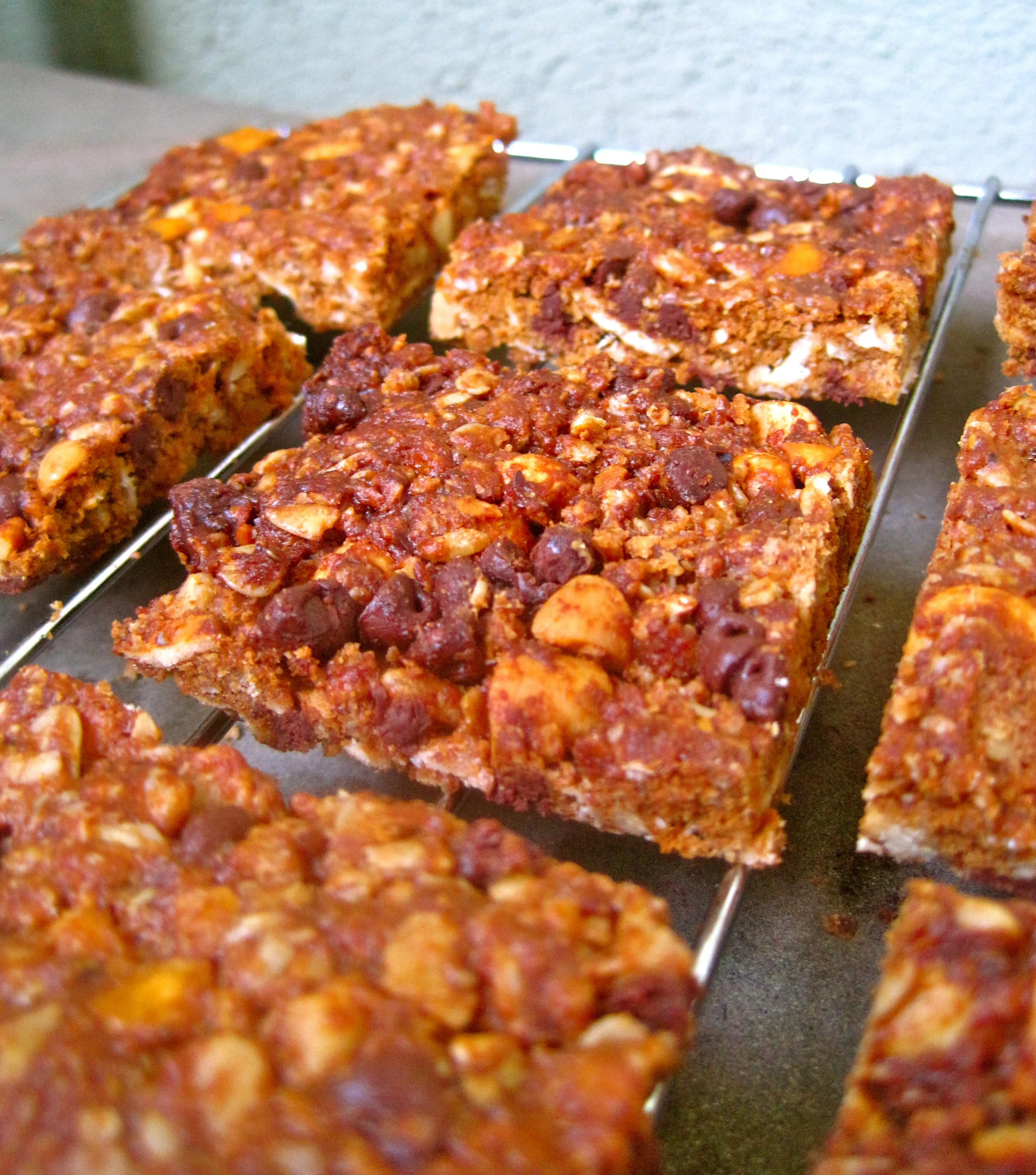 Peanut Butter Pretzel Granola Bars with Chocolate Chips