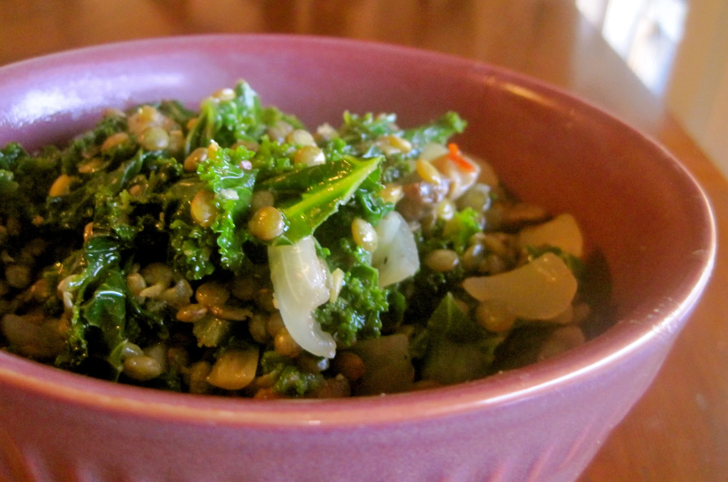 Spicy Coconut Lentils with Kale