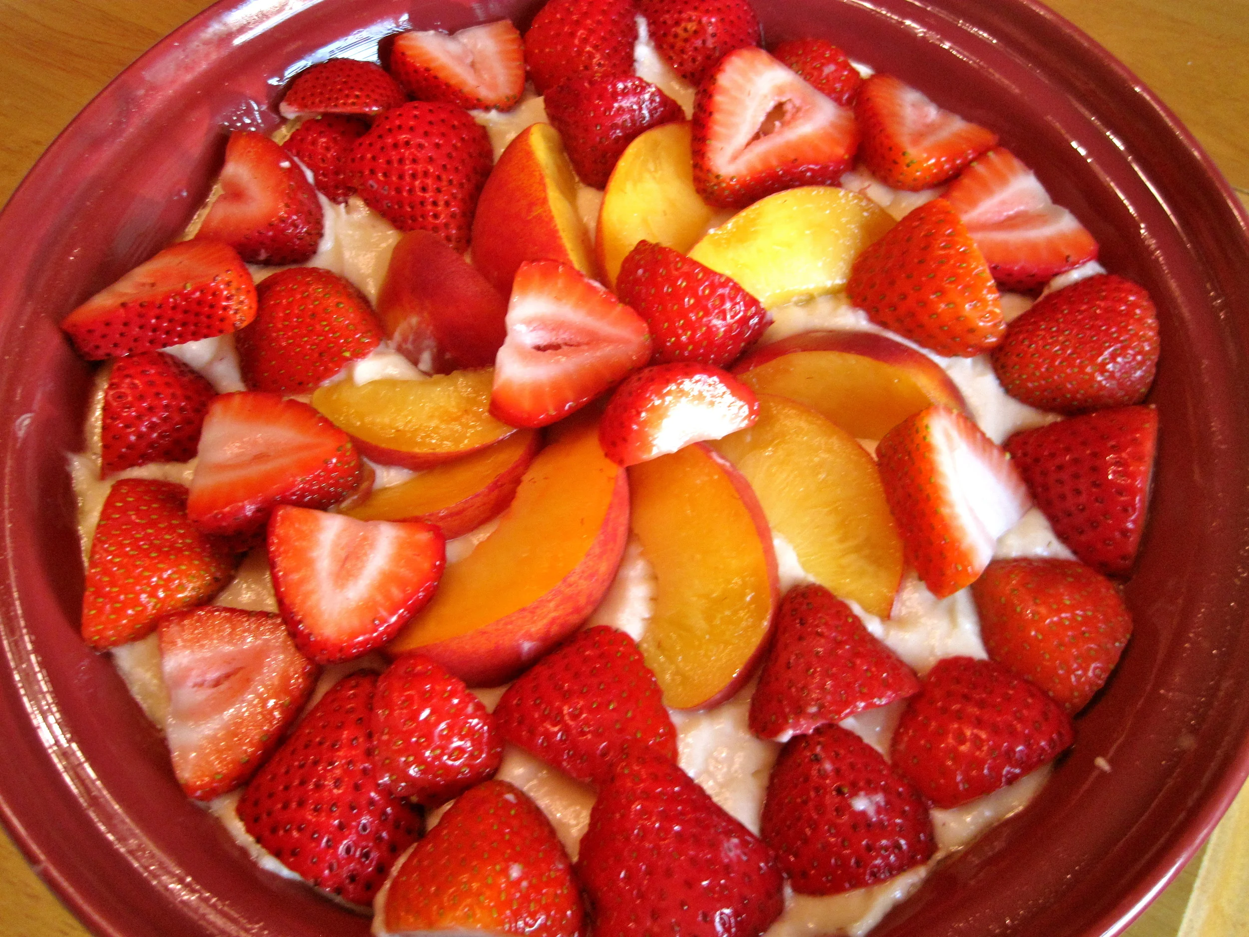 Summer Strawberry-Peach Cake