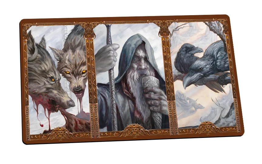 Odin Triptych (Playmat/Deskmat with stitched edges)