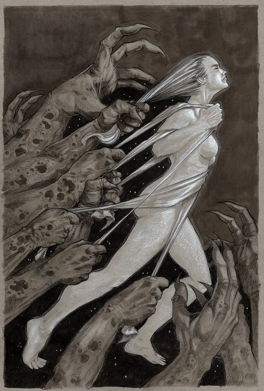 Freya Resists - Original Gray Tone Drawing