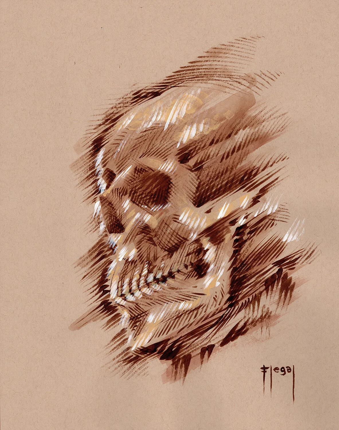 Ethereal Skull - Original Acrylic Painting