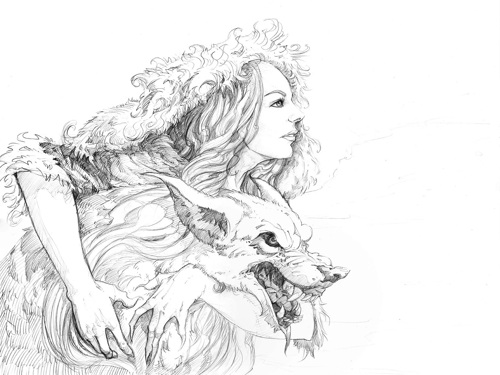 Skadi - Original Pencil Drawing