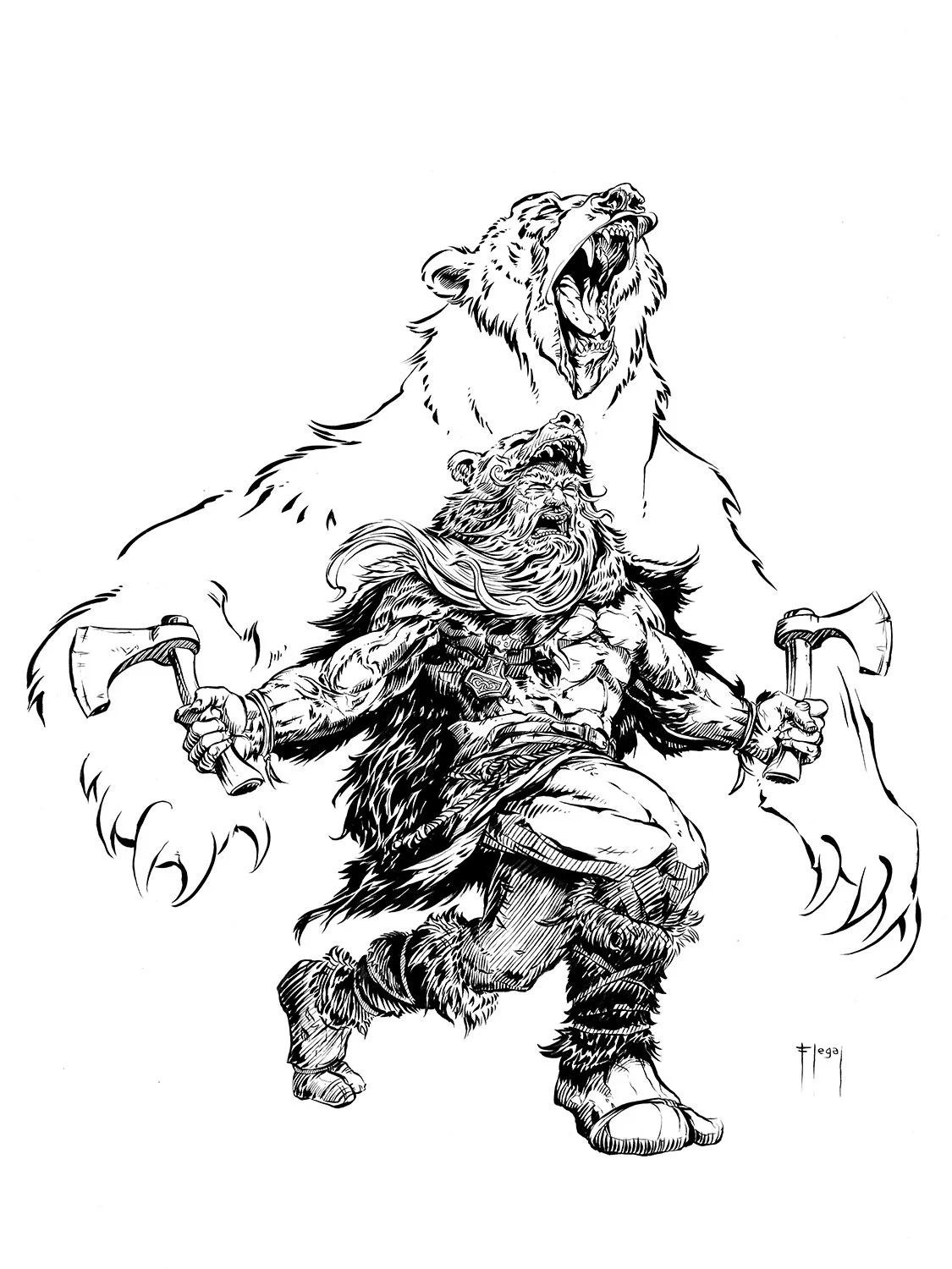 Berserker - Original Ink Drawing