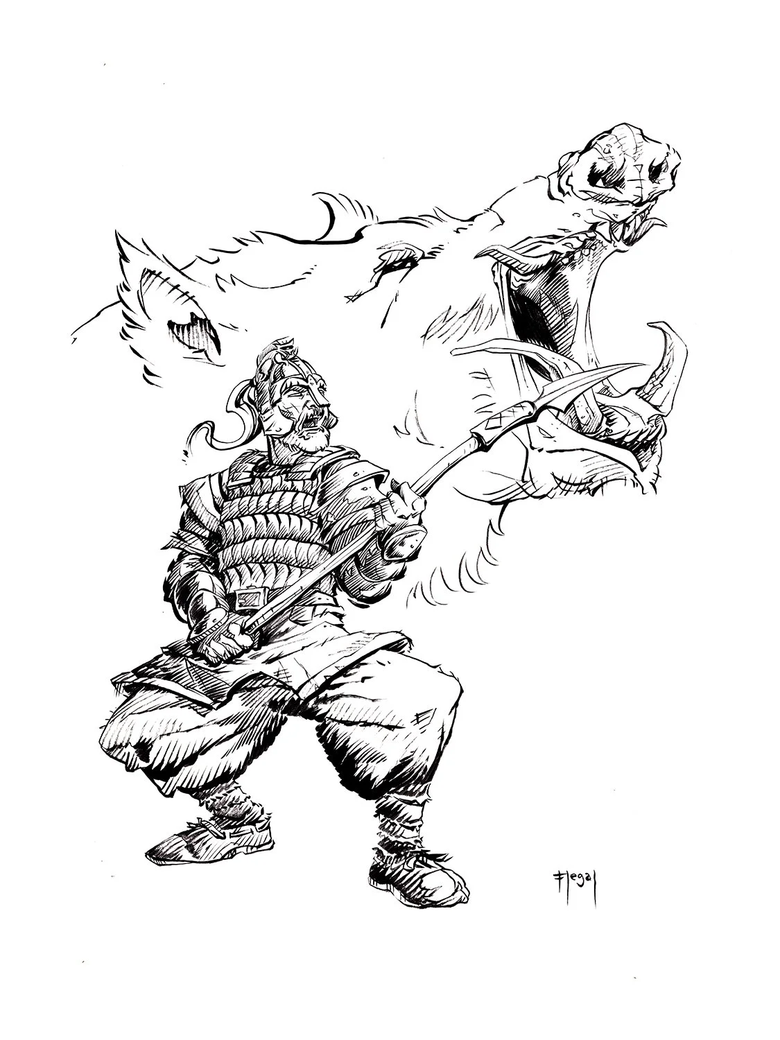 Svinfylking - Original Ink Drawing