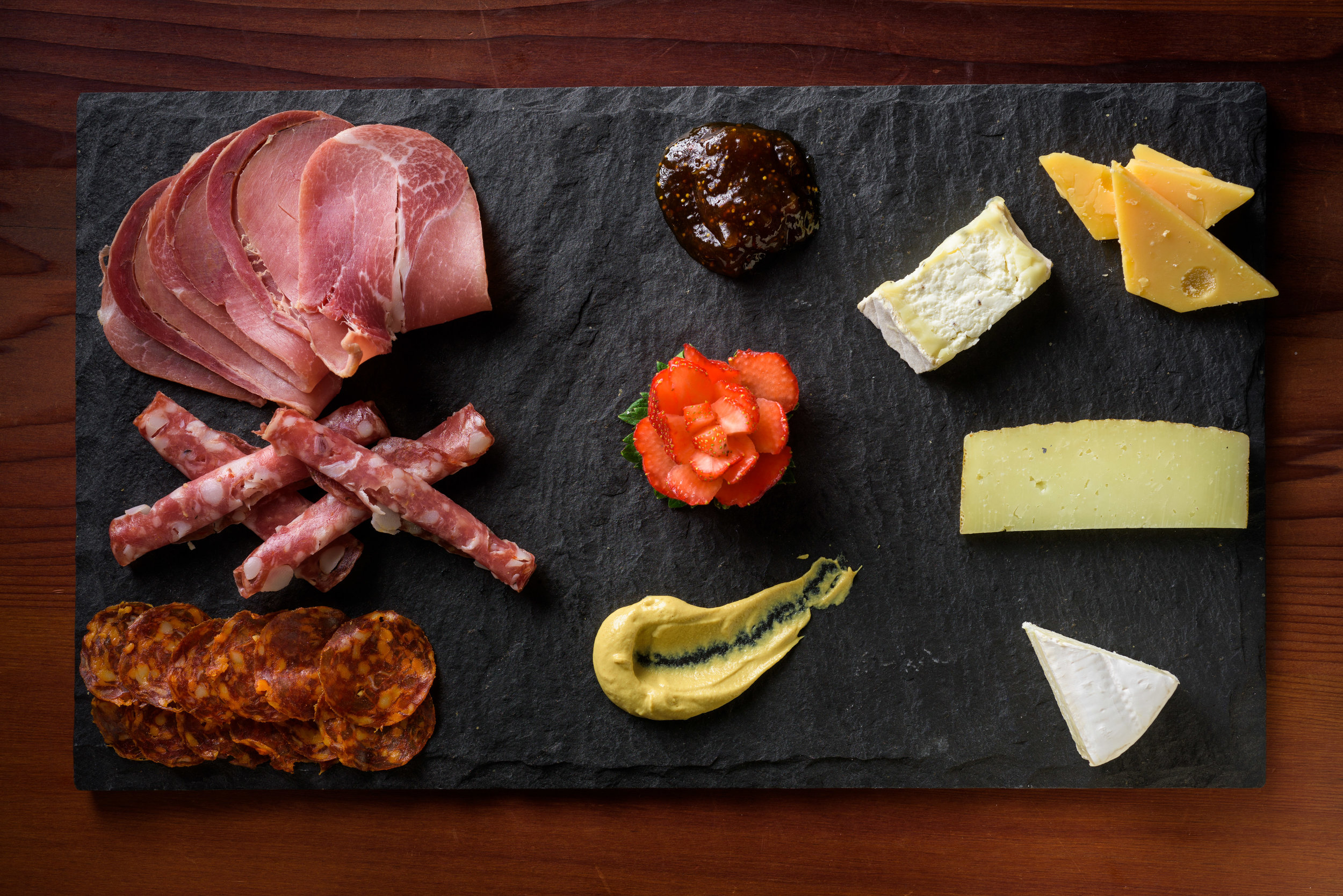 meat and cheese platter – cupertino food photos at rootstock wine bar - photos by bay area commercial photographer chris schmauch