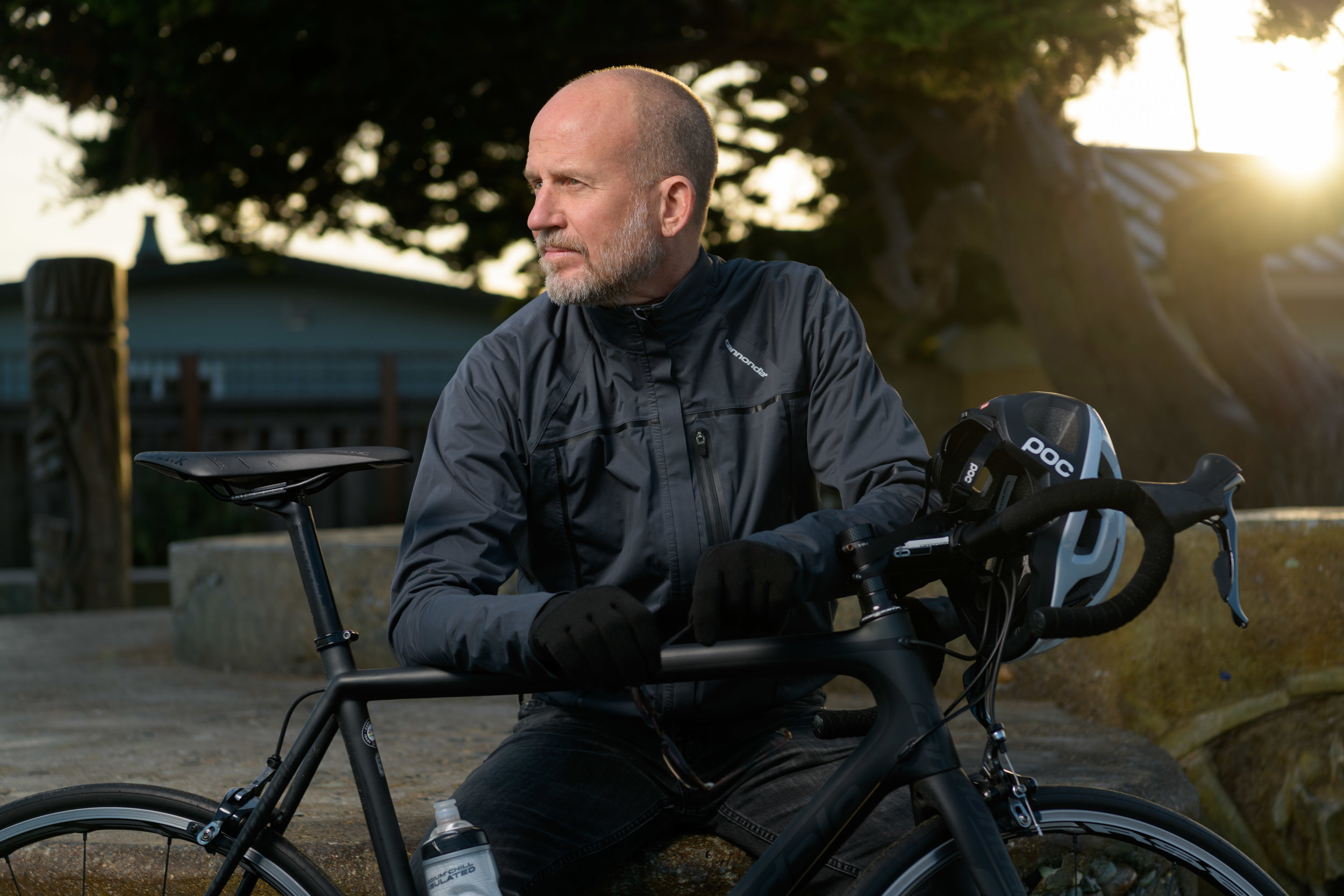 Santa Cruz Editorial Portrait with Bicycle - by Bay Area commercial portrait photographer Chris Schmauch