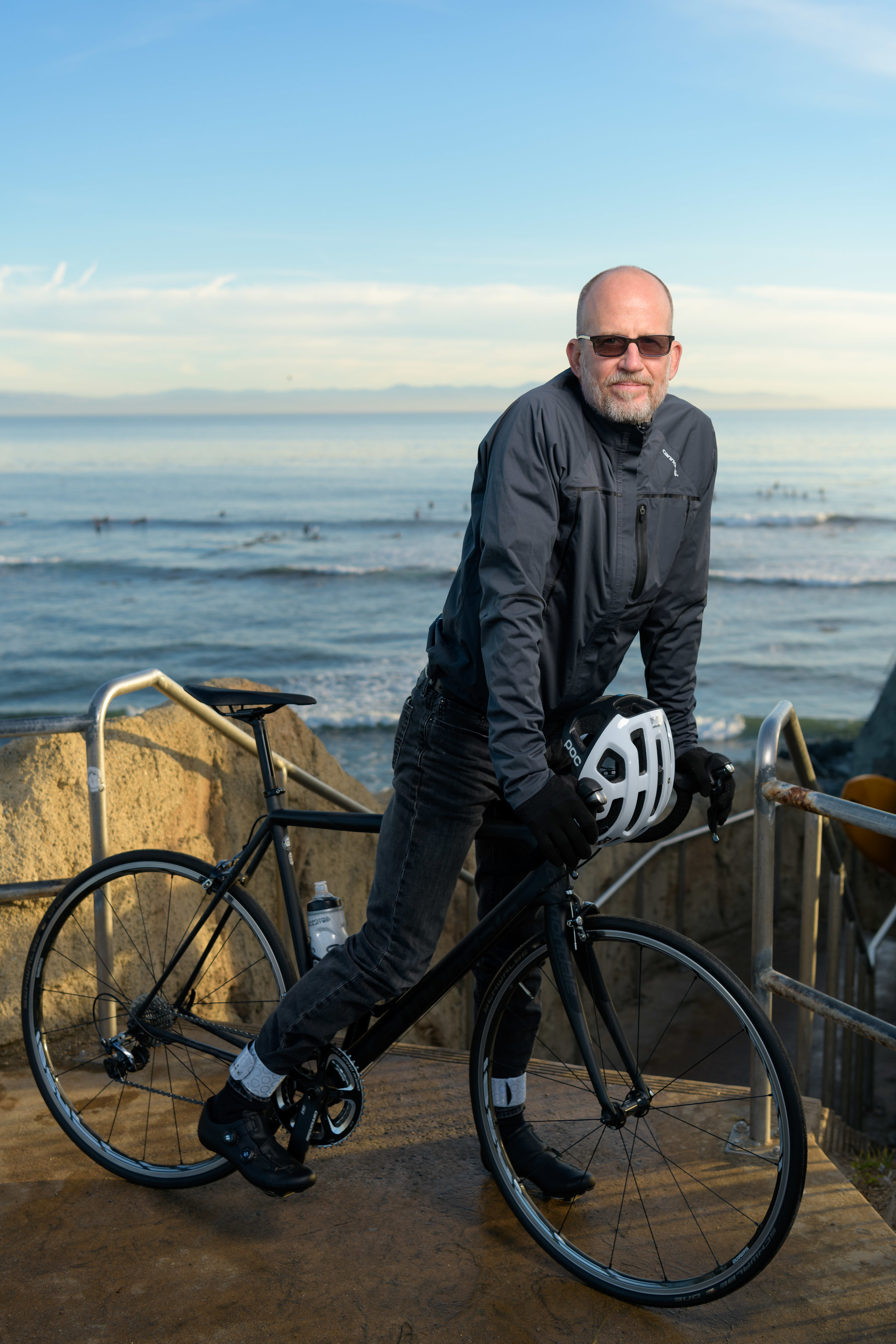 Santa Cruz Editorial Portrait with Bicycle - by Bay Area commercial portrait photographer Chris Schmauch