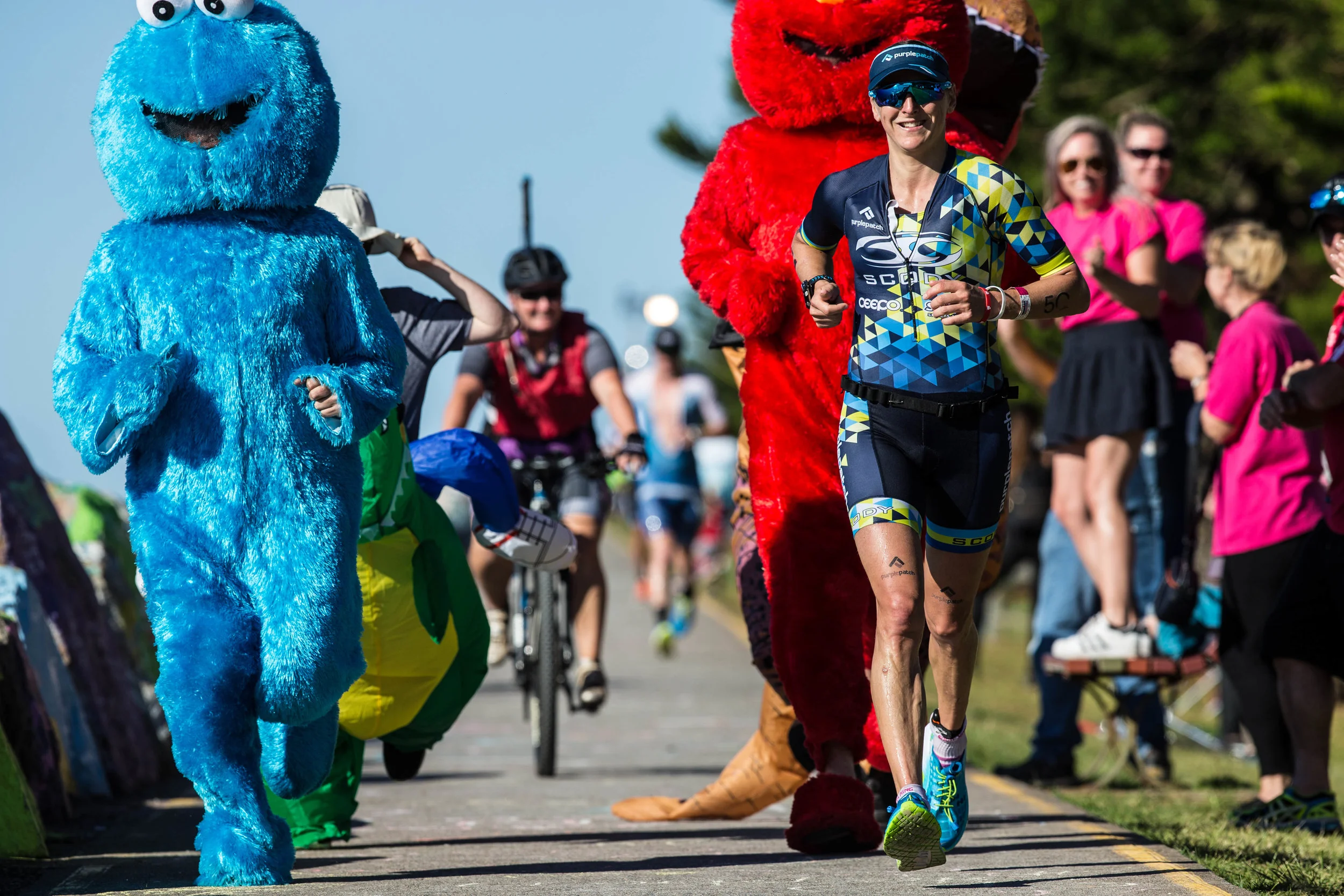 Laura Siddall had a few friends to help her through the marathon.