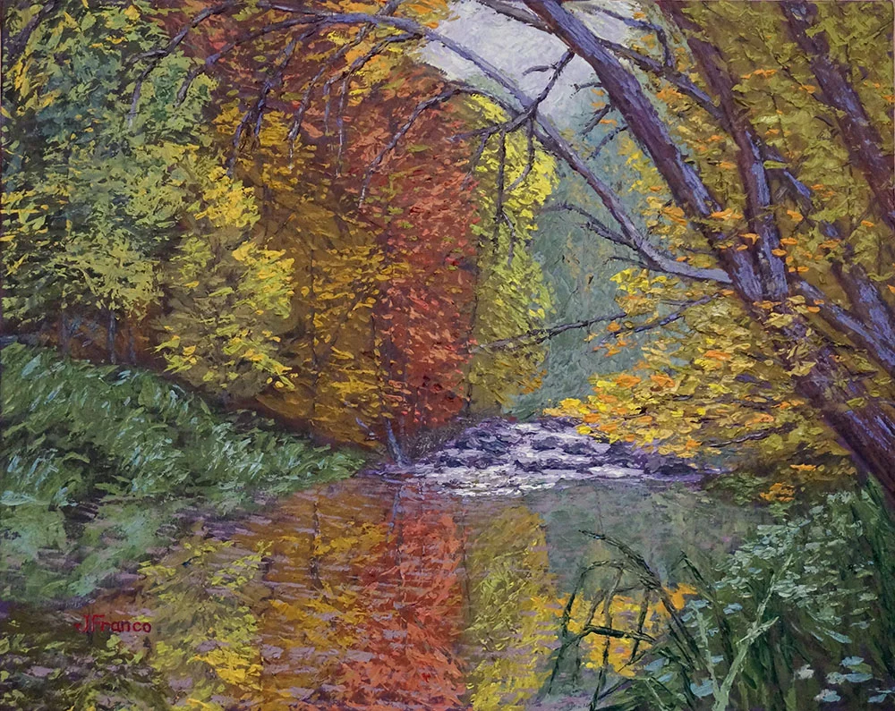 Fall Tranquility at Oak Creek Canyon Sedona, 30x24in, Oil on Canvas