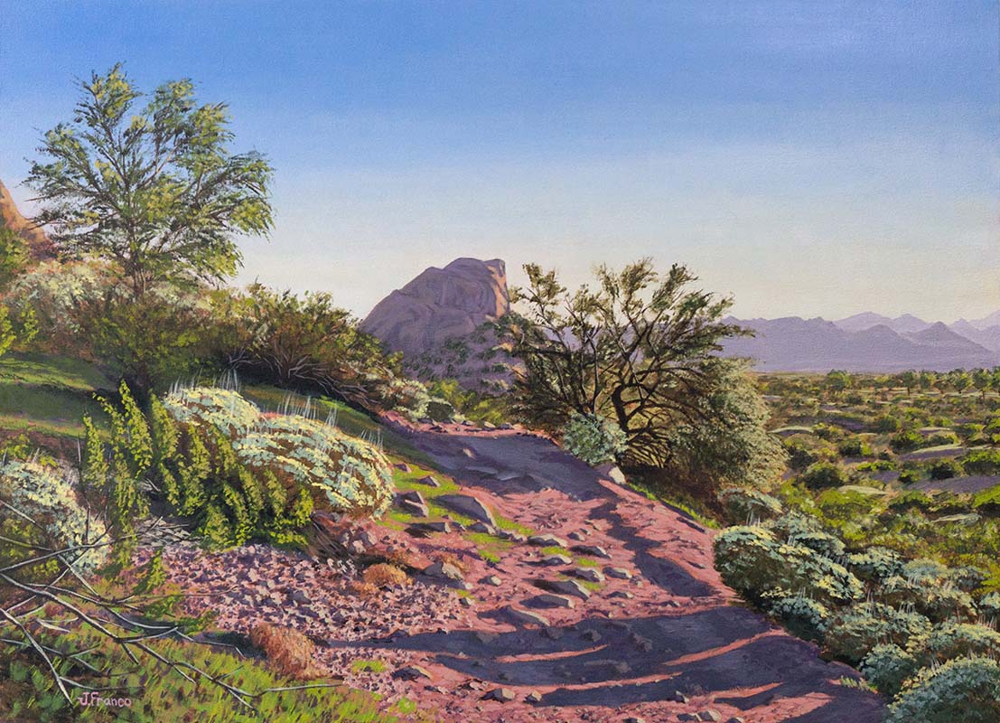 Late Afternoon at Papago Park, 30x22in, Oil on Canvas