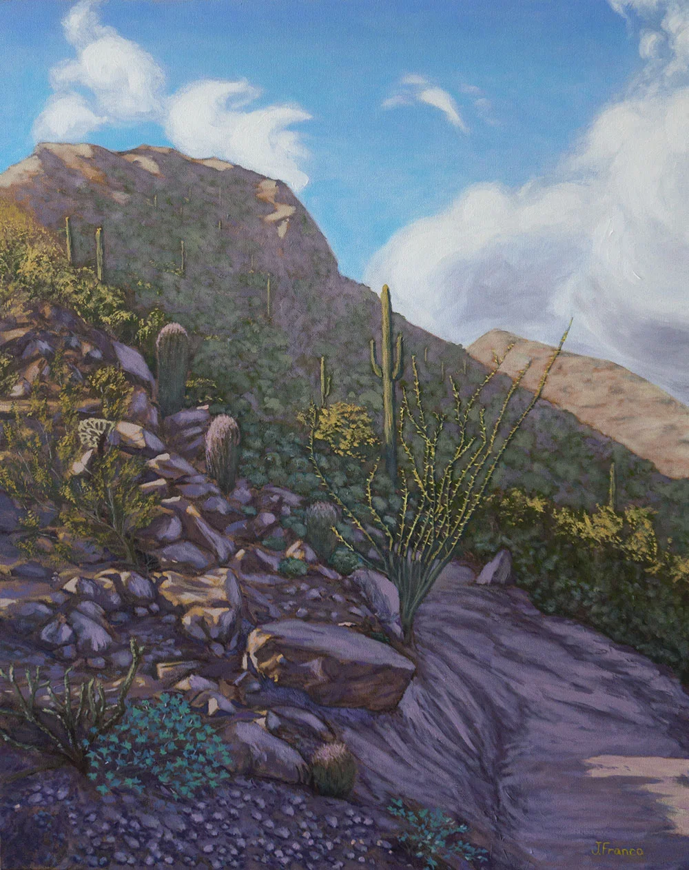 After the Rain at McDowell Mountains, 30x24in, Oil on Canvas
