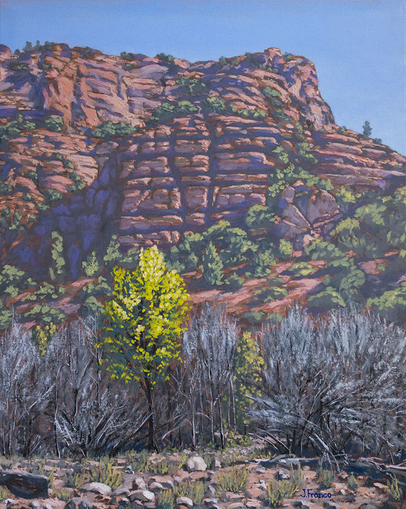 Sedona at the Foot of Cathedral Rock, 24x30in, Oil on Linen