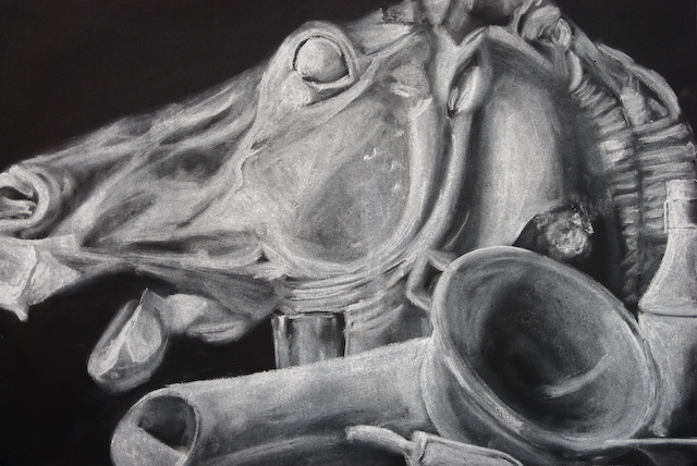 Untitled Study, 2009 - Chalk on black paper