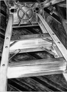 "Ladder," 2005 - Graphite & charcoal on paper