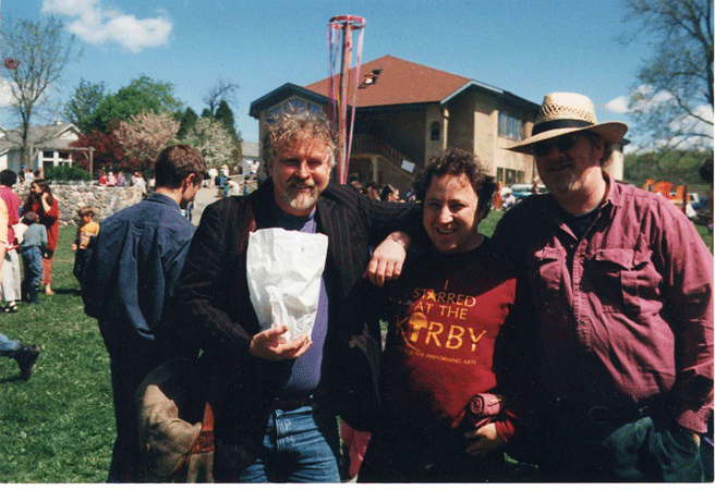  On the road in New York State with Robin Williamson, left, and John Renbourn, right. May, 1996 
