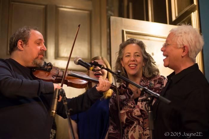  With Janis Ian (right) and LisaBeth Weber (center) at Gene Shay's 80th birthday/farewell concert. March 2015 