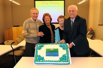From left: Lorry Bannes with wife, Debbie Bannes and Rosemary Shaughnessy, wife of Joe Shaughnessy