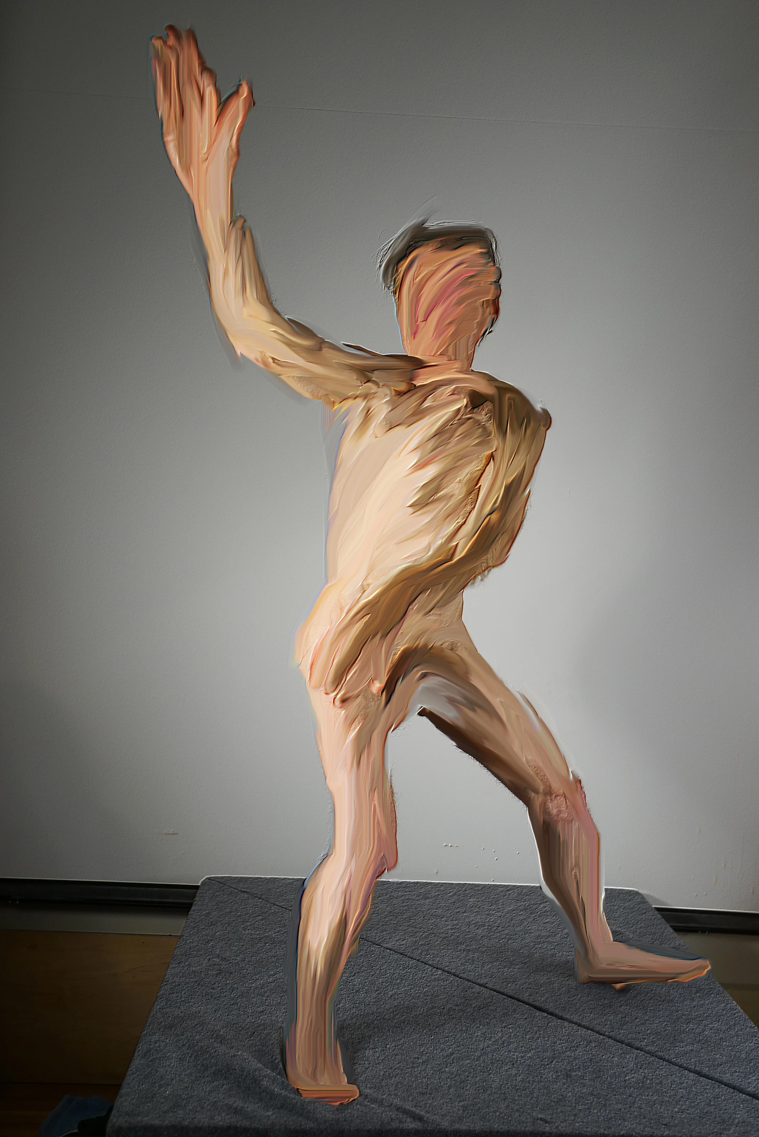  Abstracted the details to emphasize motion and momentum.&nbsp;Practice on gesture drawing using cameras. 