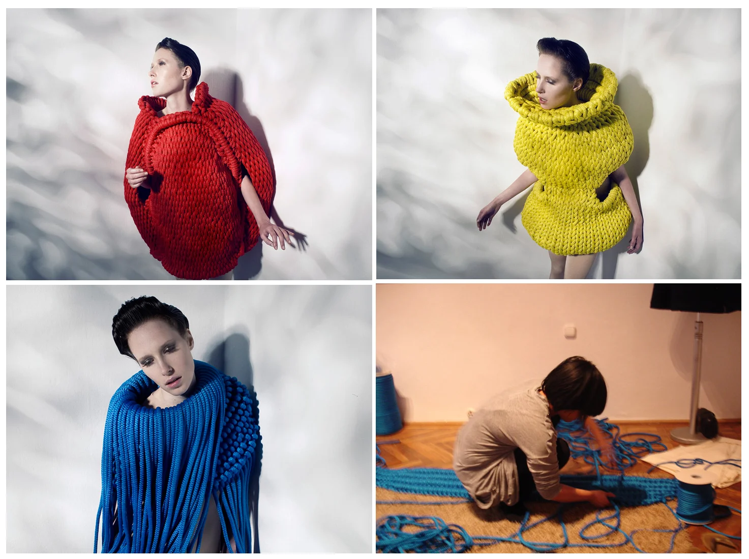Phuong Thuy Nguyen - Stricken Die in Budapest, Ungarn ansässige Designerin dieser Strickskulpturen heisst Phuong Thuy Nguyen . Sie verzaubern zum einen durch dieses kokonhafte, beschützende, aber gleichzeitig auch einschränkende, unbeweglich machende.
