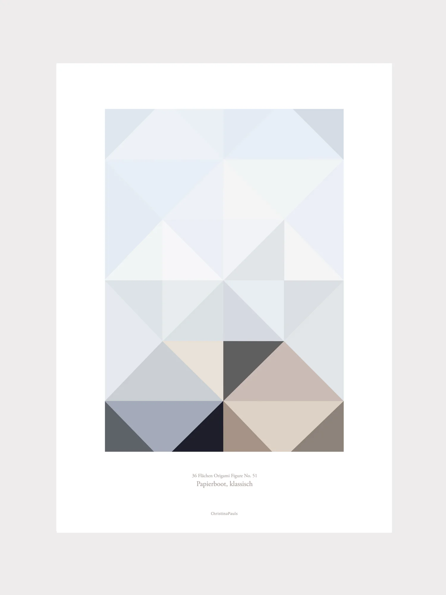 Origami Poster Papierboot, mehrfarbig