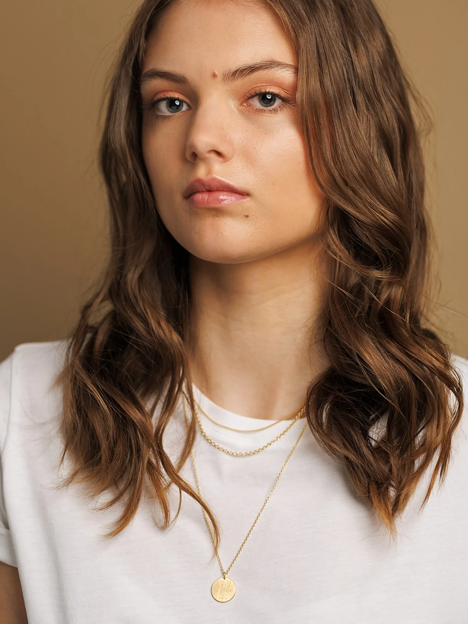 Doppelte Kette Mea, zart in Gold